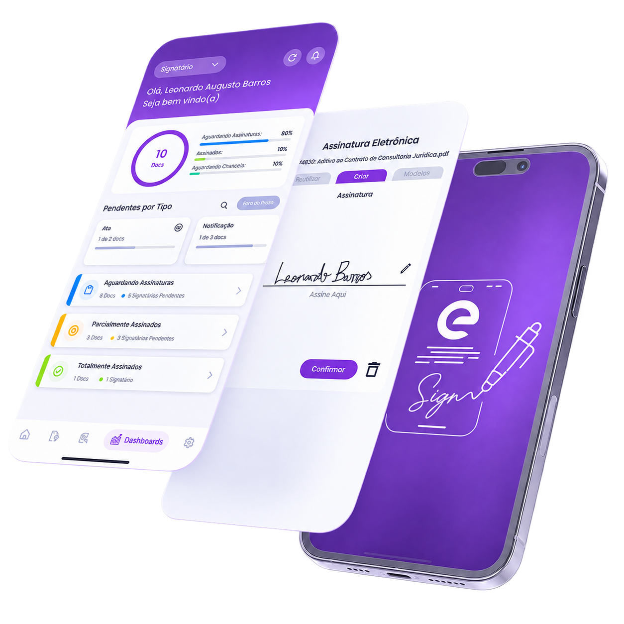Aplicativo ElevaSign em dispositivos móveis
