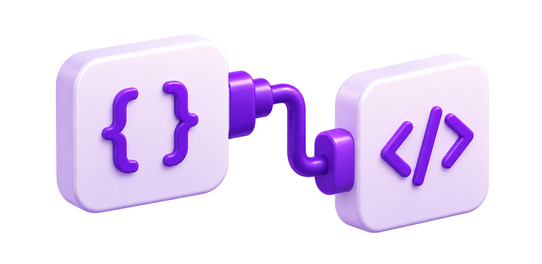Blocos de código conectados representando integração por API